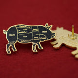 Pig Butcher Cuts Diagram Hard Enamel Lapel Pin