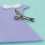 White Scissors Hard Enamel Lapel Pin