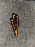 Handmade Chainstitch Embroidery Lightning Bolt Iron-on Patch