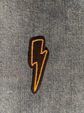 Handmade Chainstitch Embroidery Lightning Bolt Iron-on Patch