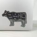 Cow Butcher Cuts Diagram Vinyl Sticker