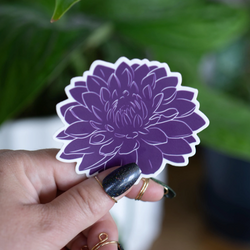 Purple Dahlia Vinyl Sticker