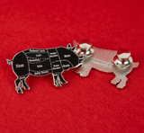 Pig Butcher Cuts Diagram Hard Enamel Lapel Pin