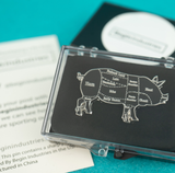 Pig Butcher Cuts Diagram Hard Enamel Lapel Pin