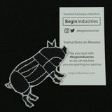 Pig Butcher Cuts Diagram Embroidered Iron-on Patch
