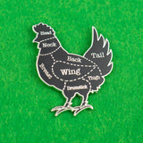 Chicken Butcher Cuts Diagram Hard Enamel Lapel Pin