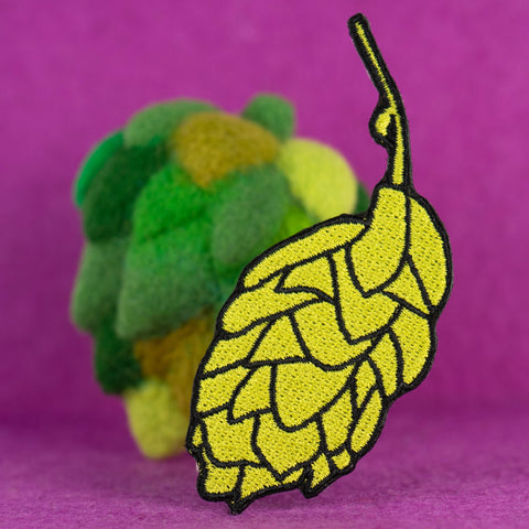 Beer Hops Embroidered Iron-on Patch