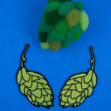 Beer Hops Mirror Image Embroidered Iron-on Patch Set