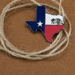 Texas Enamel Pin with Armadillo in Cowboy hat